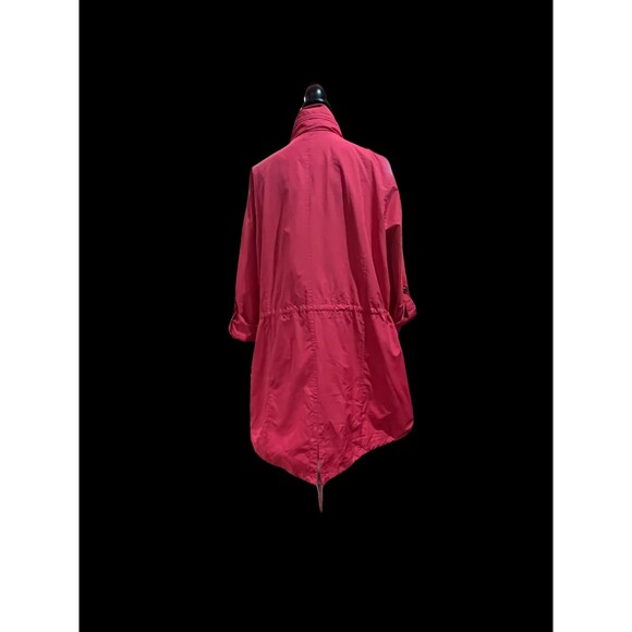 Style & Co Hot Pink Spring Jacket with hood that folds in to zippered collar. XL - Picture 2 of 9